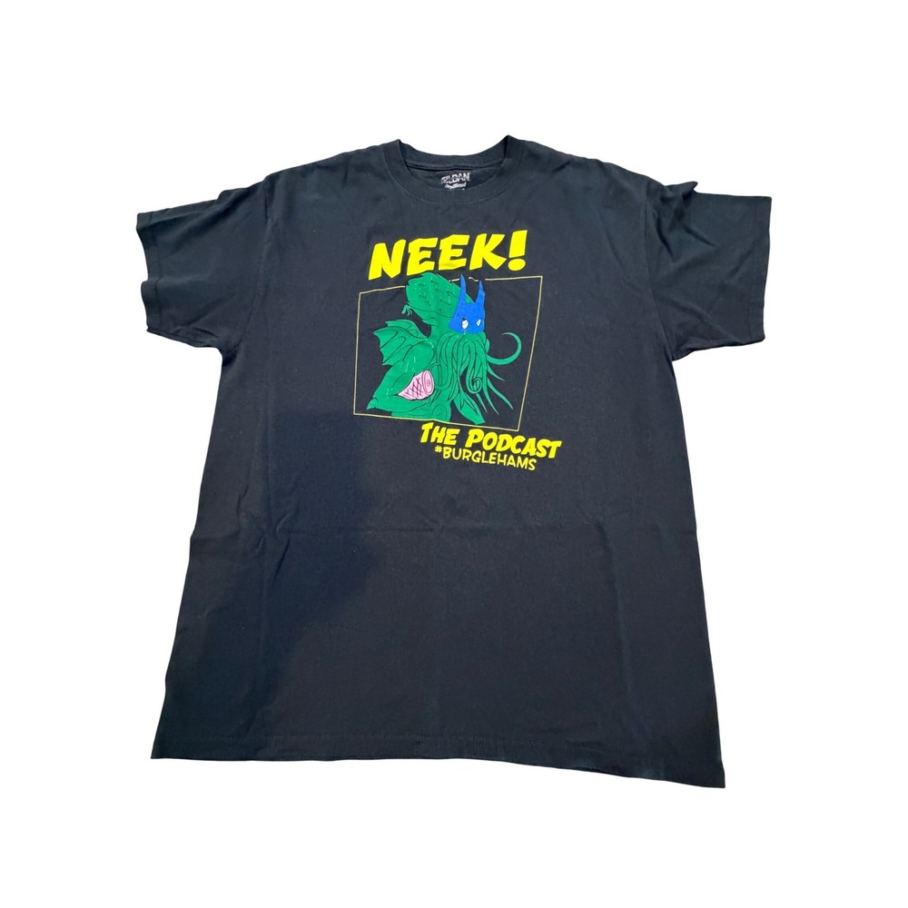 Neek! The Podcast Burglehams Cthulhu Graphic T-Shirt Black Gildan Large